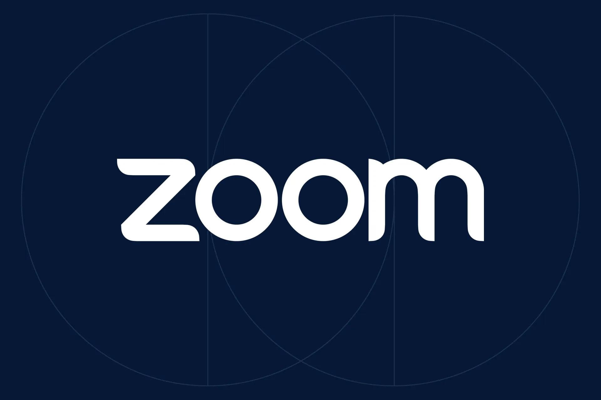 Zoom logo on a dark blue background with circular lines, seen in a KMC case study on scaling operations in the Philippines.