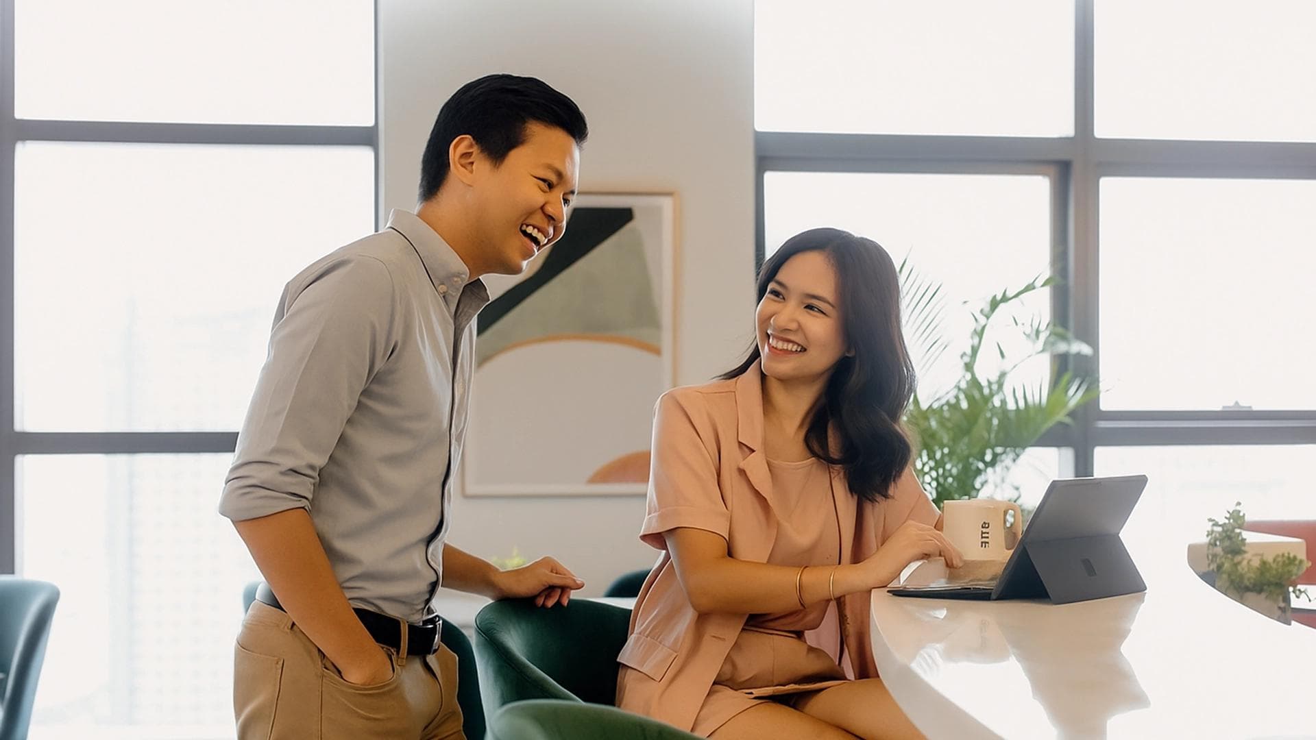 Employee working at KMC Office Space