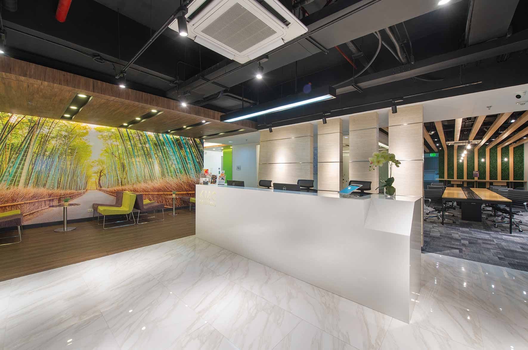 KMC V Corporate Center reception area